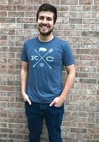 Kansas City Navy Blue KC BBQ Crossing Short Sleeve Fashion T Shirt