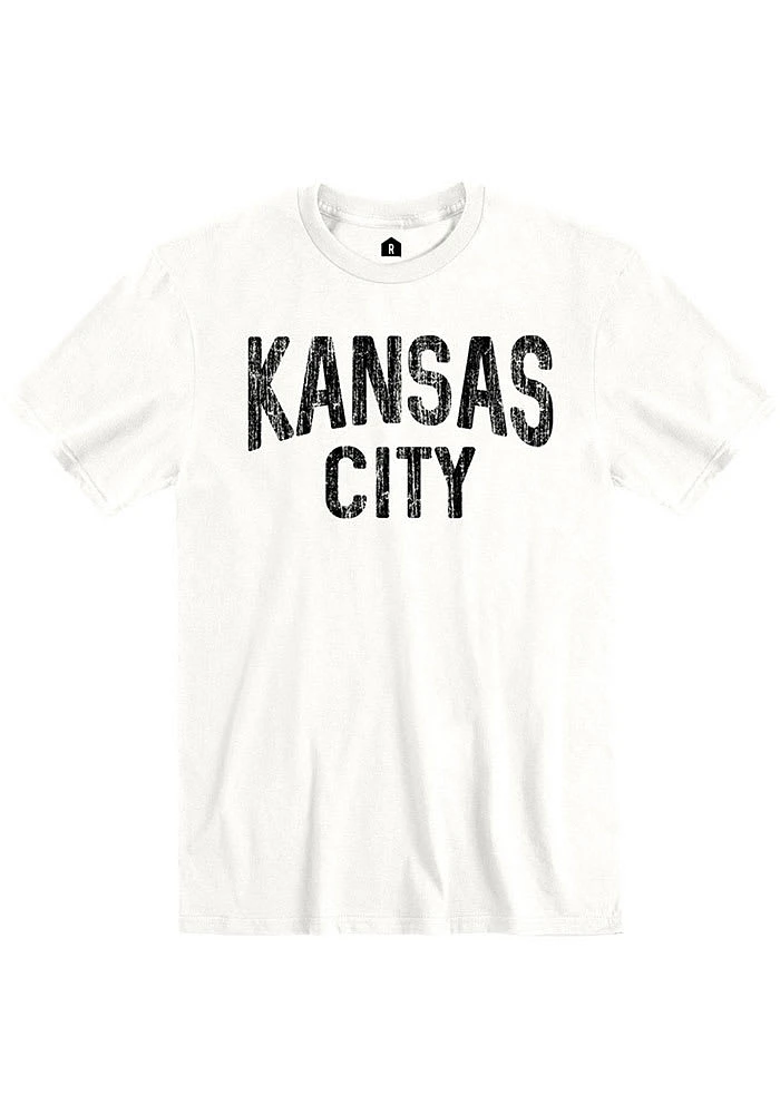 Rally Kansas City White Wordmark Short Sleeve T Shirt