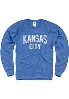 Rally Kansas City Mens Blue Wordmark Long Sleeve Crew Sweatshirt