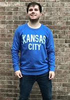 Rally Kansas City Mens Blue Wordmark Long Sleeve Crew Sweatshirt