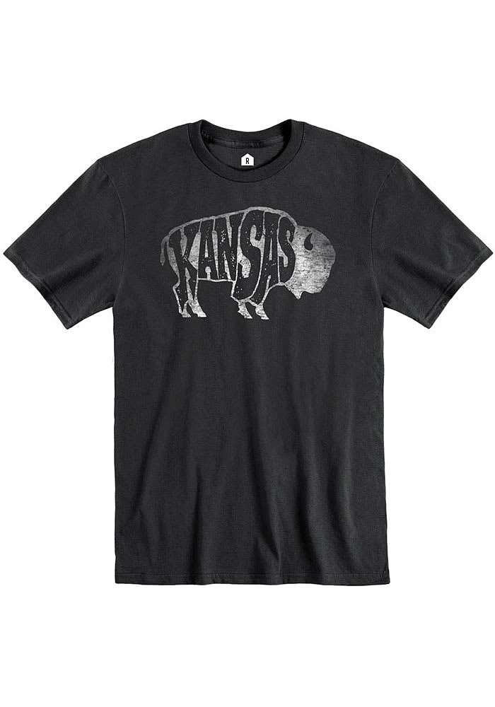 Rally Kansas Black Buffalo Short Sleeve T Shirt