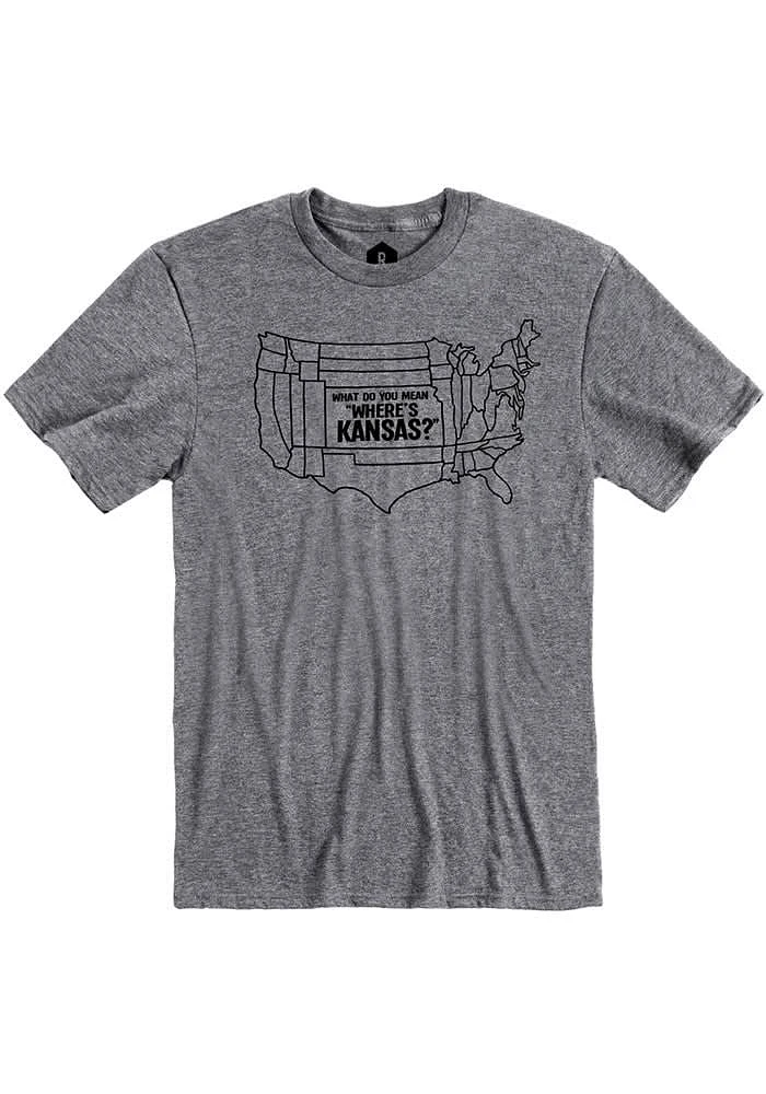 Rally Kansas Grey State Short Sleeve Fashion T Shirt