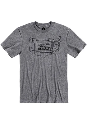 Rally Kansas Grey State Short Sleeve Fashion T Shirt