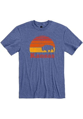Kansas Blue Sunset Icon Short Sleeve Fashion T Shirt