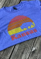 Kansas Blue Sunset Icon Short Sleeve Fashion T Shirt