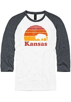 Kansas White Sunset Icon Long Sleeve Fashion T Shirt