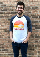 Kansas White Sunset Icon Long Sleeve Fashion T Shirt