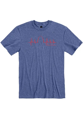 St Louis Blue Arch Heartbeat Short Sleeve Fashion T Shirt