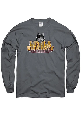 Loyola Ramblers Charcoal Big Logo Long Sleeve T Shirt
