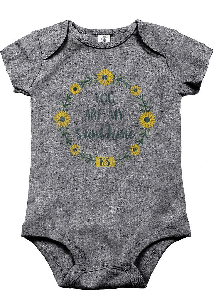 Kansas Baby Grey Sunflower Sunshine Short Sleeve One Piece