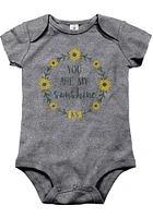 Kansas Baby Grey Sunflower Sunshine Short Sleeve One Piece