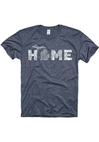Rally Michigan Navy Blue Wood Grain Home Short Sleeve Fashion T Shirt