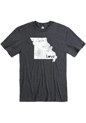 Rally Missouri Grey State Shape Love Short Sleeve Fashion T Shirt