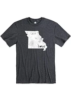 Rally Missouri Grey State Shape Love Short Sleeve Fashion T Shirt