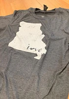 Rally Missouri Grey State Shape Love Short Sleeve Fashion T Shirt