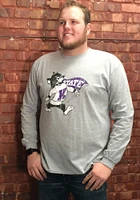 K-State Wildcats Grey Distressed Long Sleeve T Shirt
