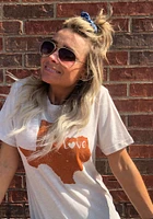 Texas Oatmeal State Shape Love Short Sleeve Fashion T Shirt