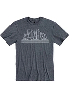 Pittsburgh Navy Blue Skyline Short Sleeve Fashion T Shirt