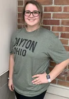 Dayton Olive Green Wordmark Short Sleeve T Shirt