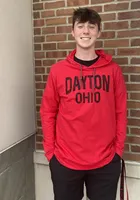 Dayton Red Wordmark Long Sleeve Light Weight Hood