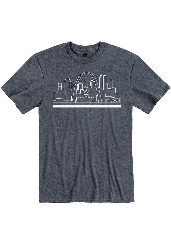 St Louis Navy Blue Skyline Short Sleeve Fashion T Shirt