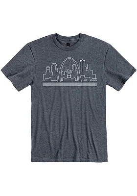 St Louis Navy Blue Skyline Short Sleeve Fashion T Shirt