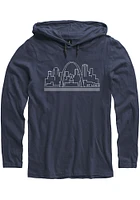 St Louis Mens Navy Blue Skyline Long Sleeve Hoodie