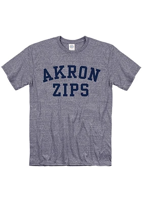 Akron Zips Navy Blue Snow Heather Team Name Short Sleeve T Shirt