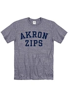 Akron Zips Navy Blue Snow Heather Team Name Short Sleeve T Shirt
