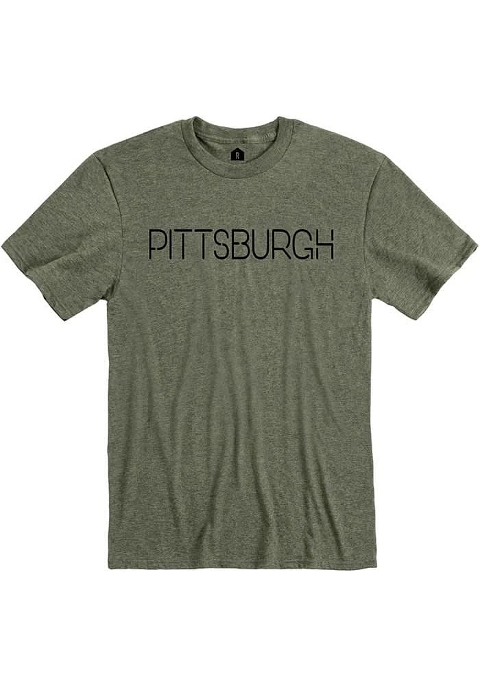 Pittsburgh Olive Disconnected Short Sleeve Fashion T Shirt