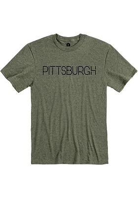 Pittsburgh Olive Disconnected Short Sleeve Fashion T Shirt