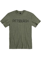 Pittsburgh Olive Disconnected Short Sleeve Fashion T Shirt