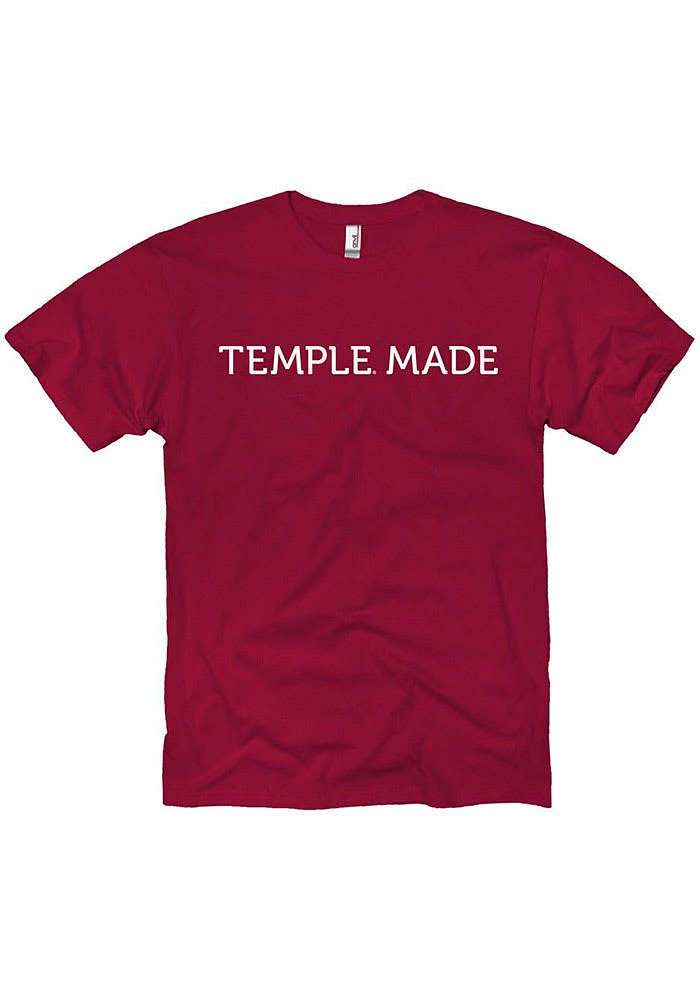 Temple Owls Cardinal Made Short Sleeve T Shirt