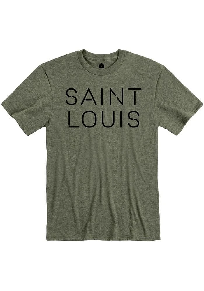 St Louis Olive Disconnected Short Sleeve Fashion T Shirt