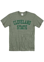 Cleveland State Vikings Green Snow Heather Team Name Short Sleeve T Shirt