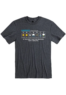Rally Kansas Grey Weather Forecast Short Sleeve Fashion T Shirt