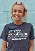Rally Kansas Grey Weather Forecast Short Sleeve Fashion T Shirt