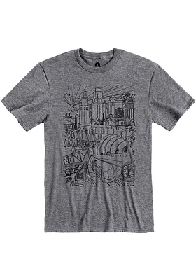 Rally Kansas City Graphite Cityscape Short Sleeve Fashion T Shirt
