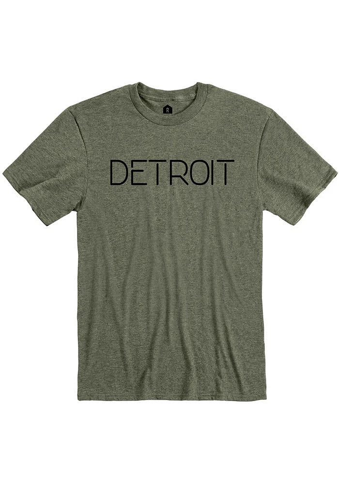 Rally Detroit Olive Wordmark Short Sleeve Fashion T Shirt