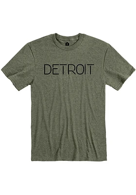 Rally Detroit Olive Wordmark Short Sleeve Fashion T Shirt