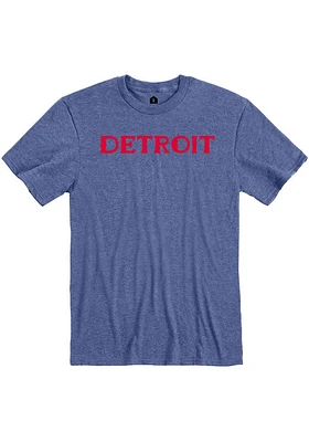 Rally Detroit Blue Wordmark Short Sleeve Fashion T Shirt