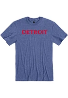 Rally Detroit Blue Wordmark Short Sleeve Fashion T Shirt