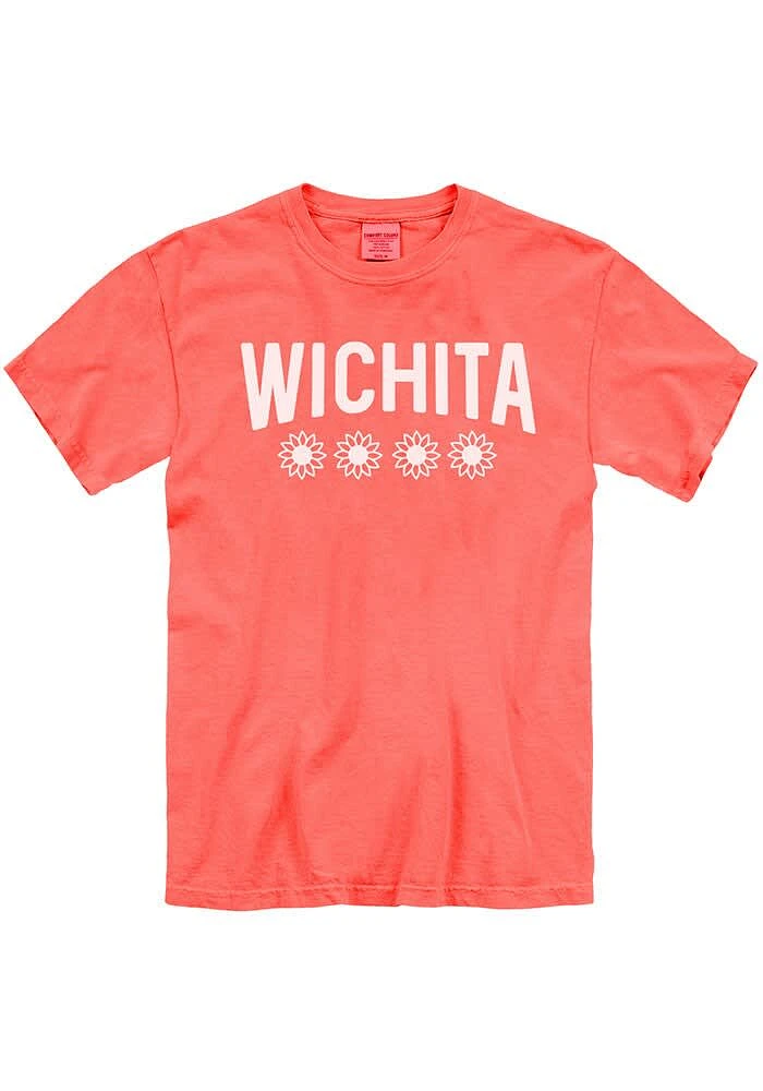 Wichita Womens Orange Sunflower Short Sleeve T-Shirt