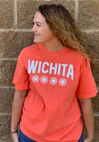 Wichita Womens Orange Sunflower Short Sleeve T-Shirt
