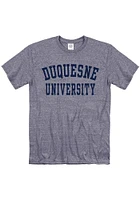 Duquesne Dukes Navy Blue Snow Heather Team Name Short Sleeve T Shirt