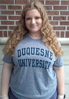 Duquesne Dukes Navy Blue Snow Heather Team Name Short Sleeve T Shirt