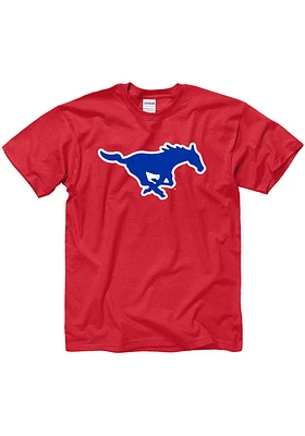 SMU Mustangs Red Big Mascot Short Sleeve T Shirt