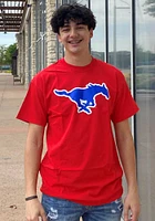 SMU Mustangs Red Big Mascot Short Sleeve T Shirt