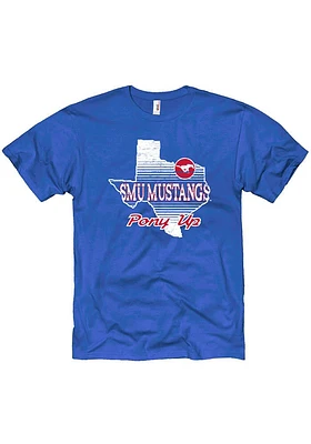 SMU Mustangs Blue Locator Short Sleeve T Shirt