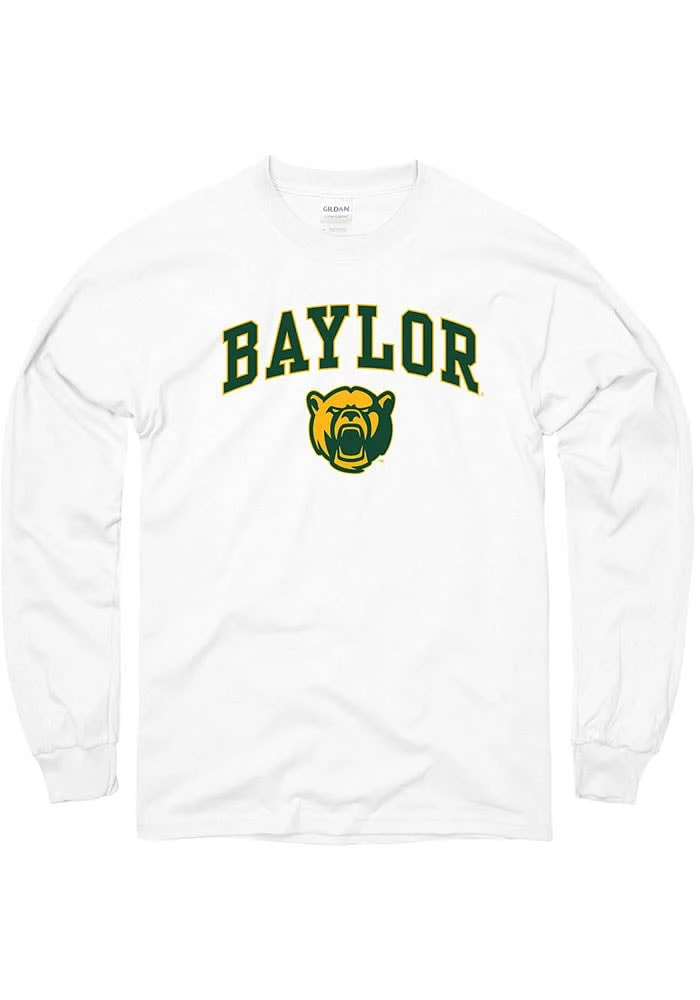 Baylor Bears White Arch Mascot Long Sleeve T Shirt